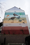 904601 Gezicht op de muurschildering op de aan de Grietstraat gelegen zijgevel van het hoekhuis Weerdsingel O.Z. 83 te ...